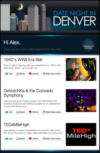 Date Night in Denver Email Example