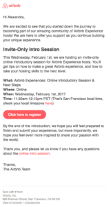 Product content strategy example transactional - Airbnb emails