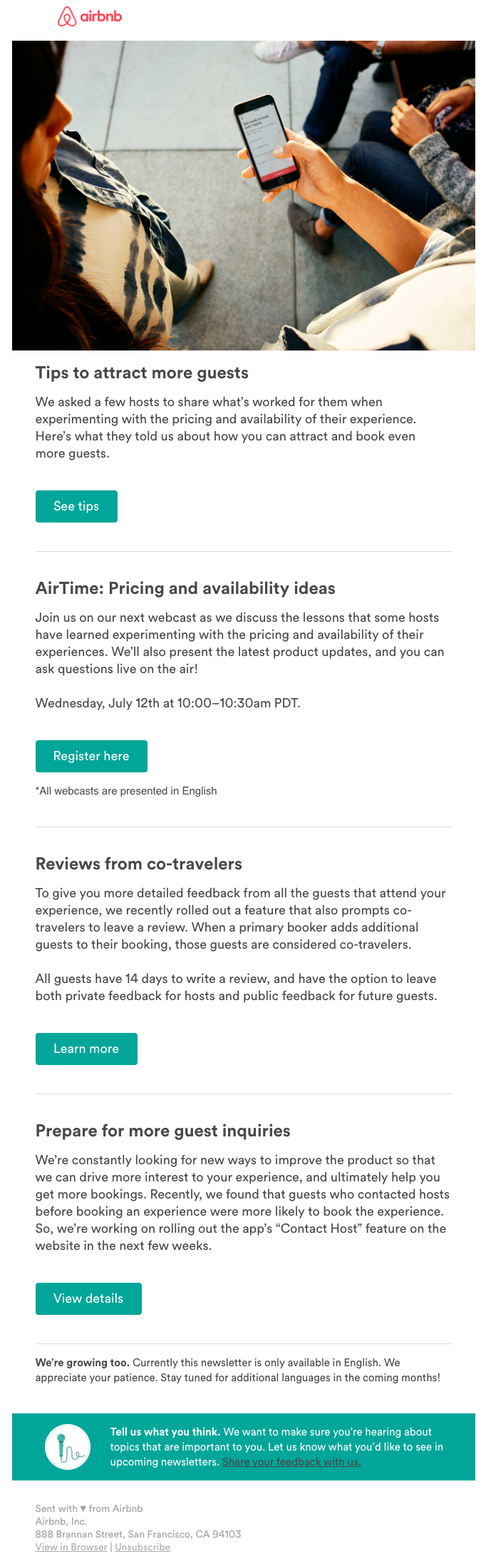 Airbnb Experiences Newsletter Sample5